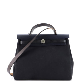 Hermes Herbag Zip Leather and Toile 31