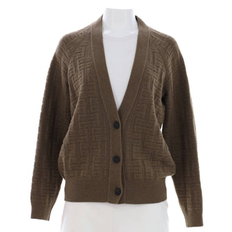 Hermes Women's H Pattern Button Up Cardigan Wool