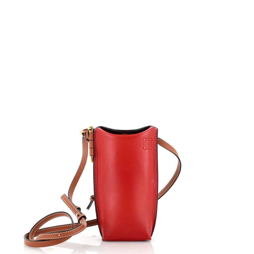 Loewe Gate Pocket Crossbody Bag Leather Red 204415239