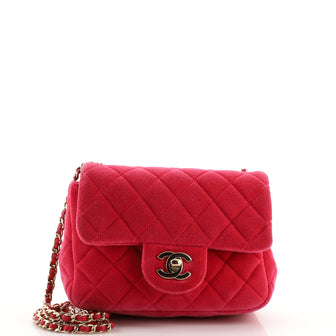 Chanel Pearl Crush Square Flap Bag Quilted Velvet with Crystal Detail Mini