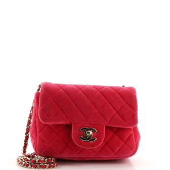 Chanel Pearl Crush Square Flap Bag Quilted Velvet with Crystal Detail Mini  Pink 204415274