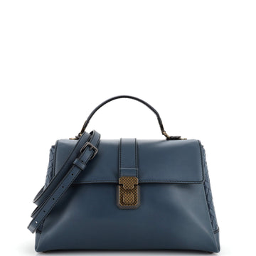 Bottega Veneta Piazza Top Handle Bag Leather with Intrecciato Detail Medium