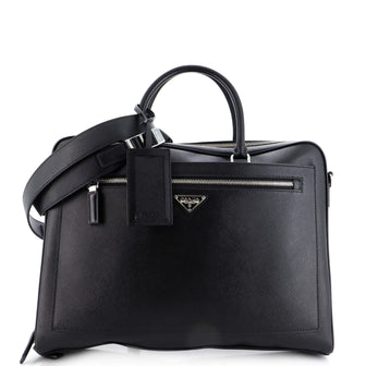 Prada Convertible Front Pocket Briefcase Saffiano Leather Large