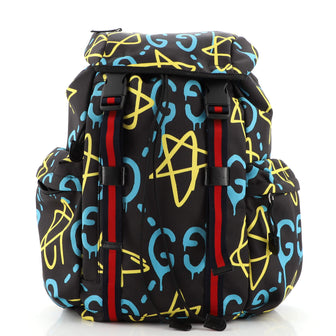 Gucci Techpack Backpack GucciGhost Print Canvas