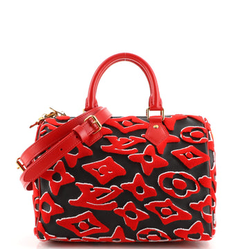 Louis Vuitton Speedy Bandouliere Bag Limited Edition Urs Fischer Tufted Monogram Canvas 25