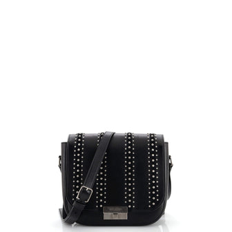 Saint Laurent Betty Flap Satchel Studded Leather with Suede Medium