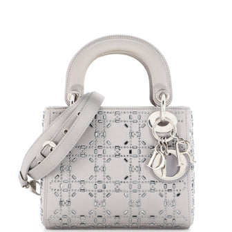 Christian Dior Lady Dior Bag Crystal Embellished Cannage Quilt Satin Mini