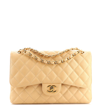 Chanel Classic Double Flap Bag Quilted Caviar Jumbo