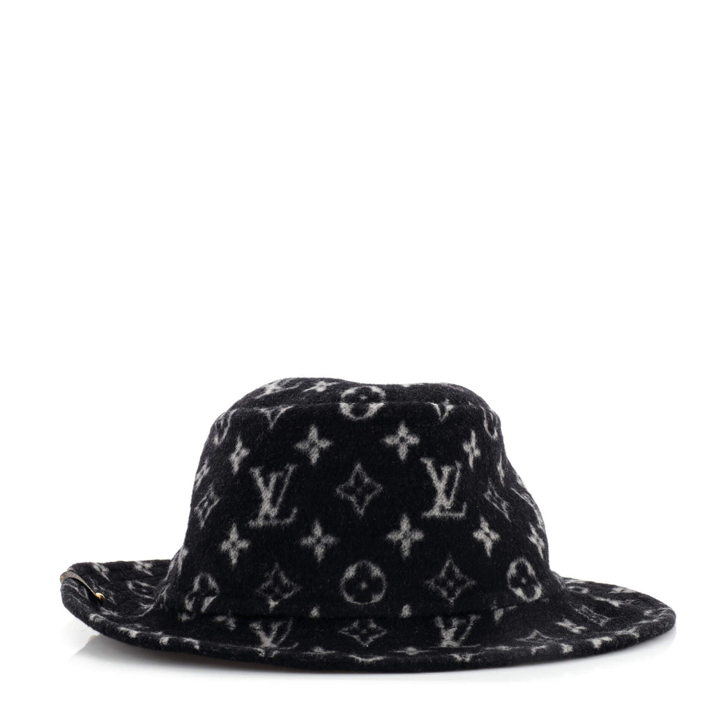 Louis Vuitton, Accessories, Louis Vuitton Carry On Reversible Bob Hat  Monogram Wool Black