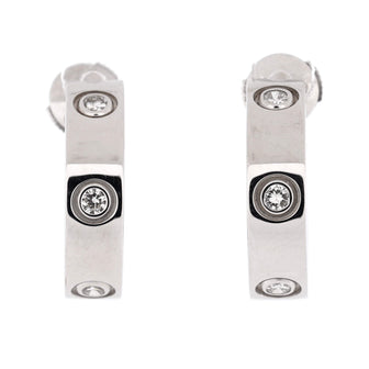 Cartier Love 6 Diamonds Hoop Earrings 18K White Gold with Diamonds