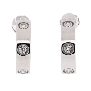 Cartier Love 6 Diamonds Hoop Earrings 18K White Gold with Diamonds