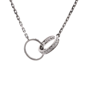 Cartier Love Interlocking Necklace 18K White Gold and Diamonds