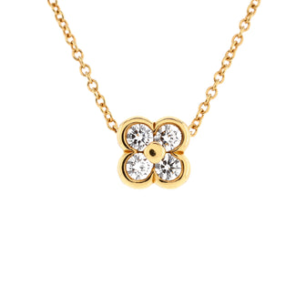 Tiffany & Co. Flower Pendant Necklace 18K Yellow Gold with Diamonds