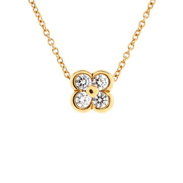 Tiffany & Co. Flower Pendant Necklace 18K Yellow Gold with Diamonds