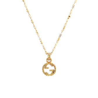 Gucci Interlocking G Pendant Necklace 18K Yellow Gold