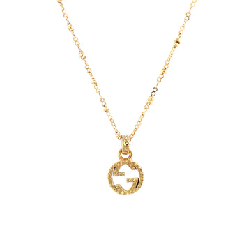 Gucci Interlocking G Pendant Necklace 18K Yellow Gold
