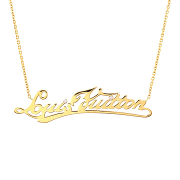 Louis Vuitton Signature Pendant Necklace 18K Yellow Gold with Diamonds
