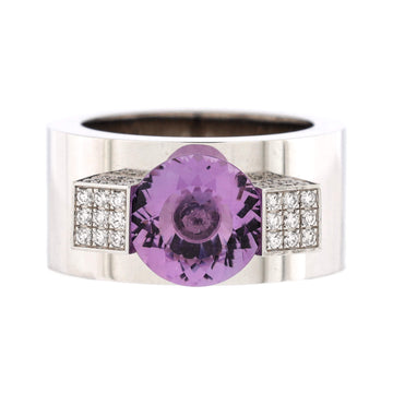 Chopard Wide Band Ring 18K White Gold with Amethyst and Diamonds