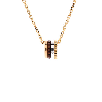 Boucheron Quatre Classique Pendant Necklace 18K Tricolor Gold and PVD with Diamond XS