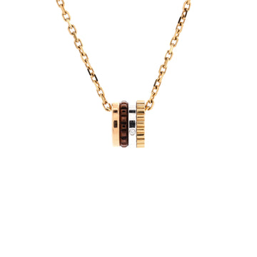 Boucheron Quatre Classique Pendant Necklace 18K Tricolor Gold and PVD with Diamond XS