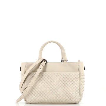 Bottega Veneta Convertible Front Pocket Tote Intrecciato Nappa with Leather Small