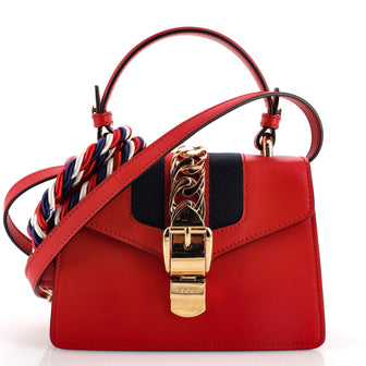 Gucci Sylvie Top Handle Bag Leather Mini