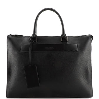Prada Logo Briefcase Leather Large
