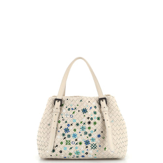 Bottega Veneta Meadow Flower A-Shape Tote Embroidered Intrecciato Nappa Small