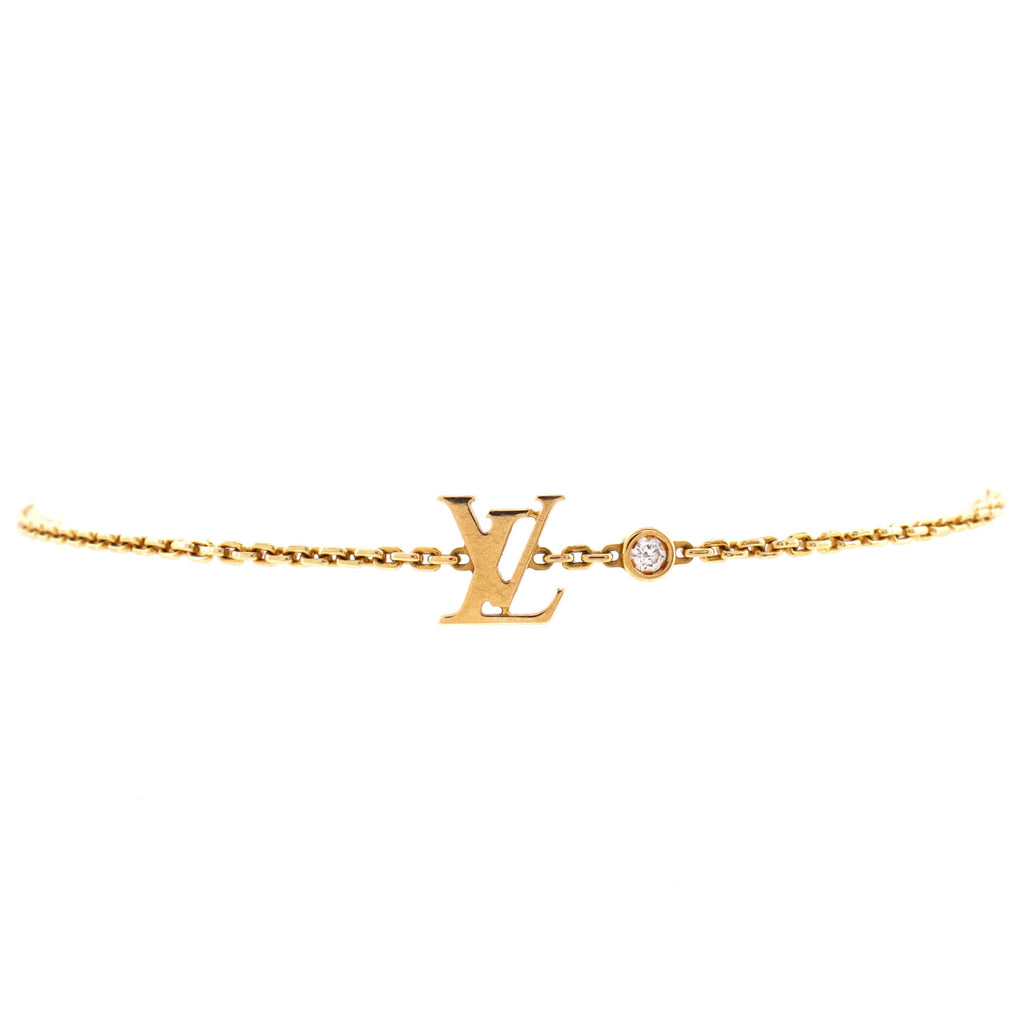 LOUIS VUITTON 18K Yellow Gold Diamond Idylle Blossom LV Bracelet