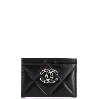 Chanel 19 Card Holder Quilted Leather