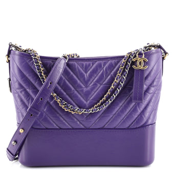 Chanel Gabrielle Hobo Chevron Aged Calfskin Medium