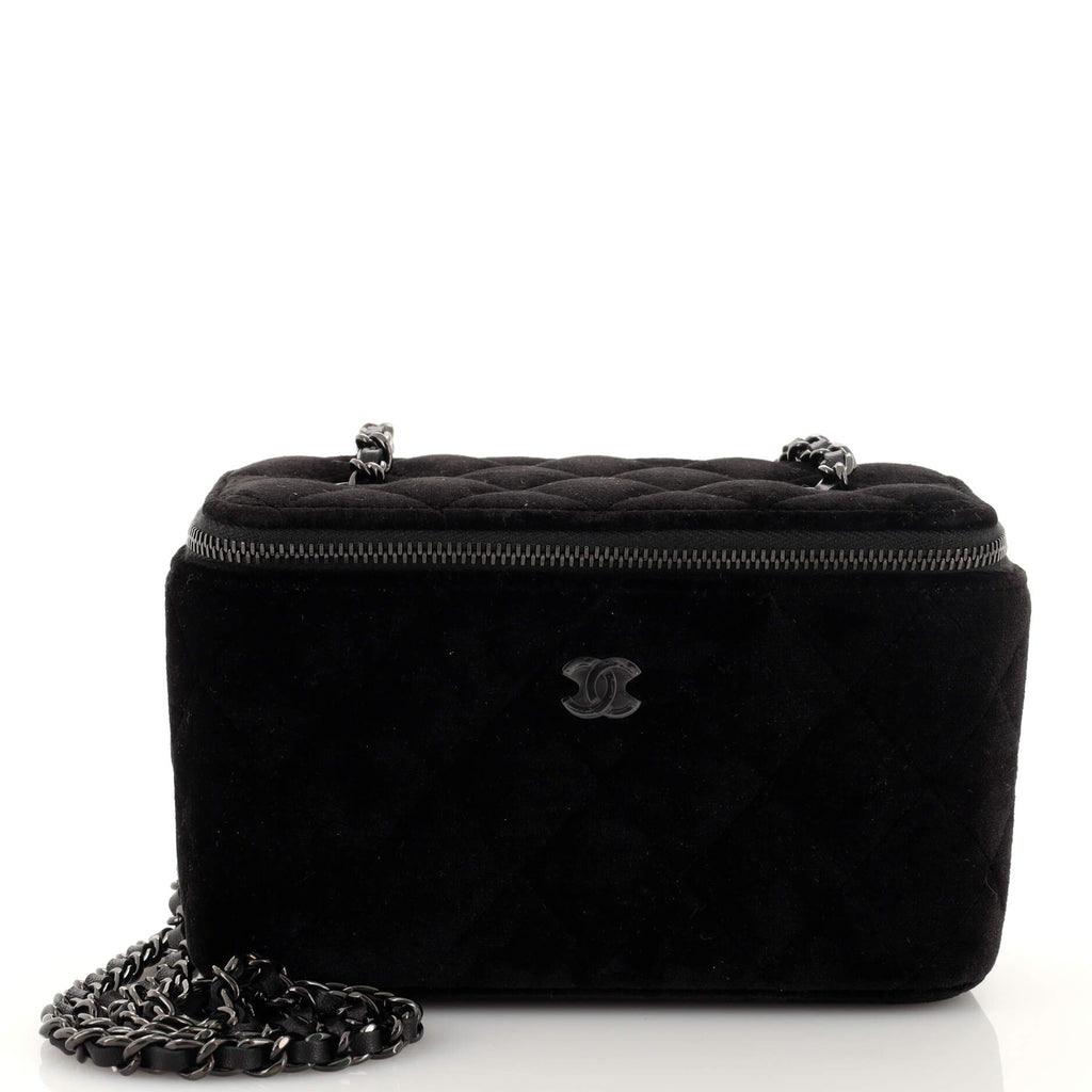CHANEL Caviar Quilted Sweetheart Vanity Case Black 1288872