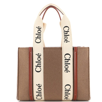Chloe Woody Tote Recycled Felt with Leather and Canvas Medium