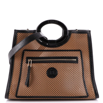 Fendi Runaway Shopper Tote Perforated Leather Large