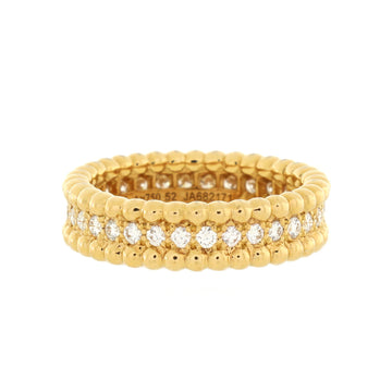 Van Cleef & Arpels Perlee 1 Row Band Ring 18K Yellow Gold and Diamonds
