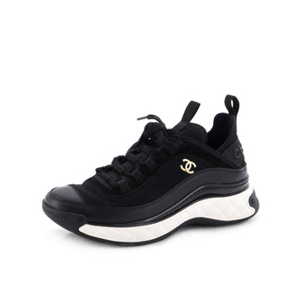 Chanel Women's CC Cap Toe Logo Sneakers Suede and Mixed Fibers