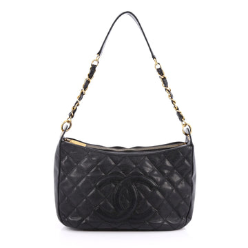 Chanel Timeless CC Chain Shoulder Bag Quilted Caviar Medium Black