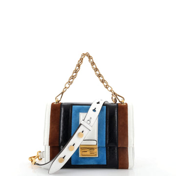Fendi Kan U Shoulder Bag Patchwork Leather and Suede Small