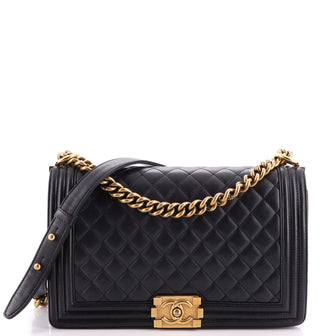 Chanel Boy Flap Bag Quilted Lambskin New Medium