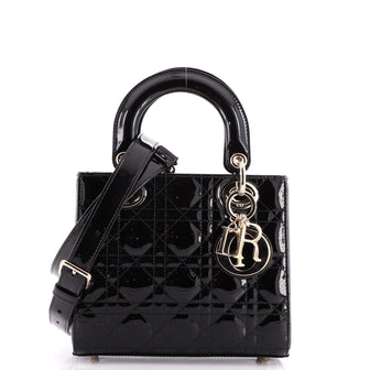 Christian Dior Lady Dior Bag Cannage Quilt Patent Small