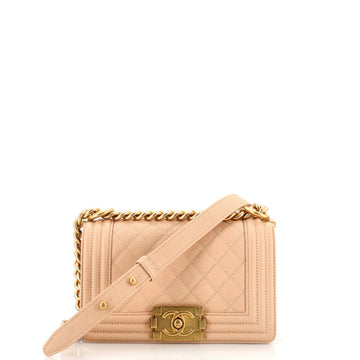 Chanel Boy Flap Bag Quilted Caviar Small