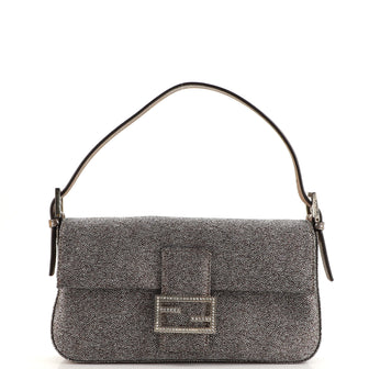 Fendi Baguette Bag Fabric with Crystal Detail