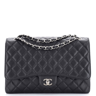 Chanel Classic Single Flap Bag Quilted Caviar Maxi