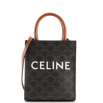 Celine Vertical Cabas Tote Triomphe Coated Canvas Mini