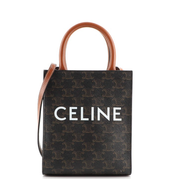 Celine Vertical Cabas Tote Triomphe Coated Canvas Mini