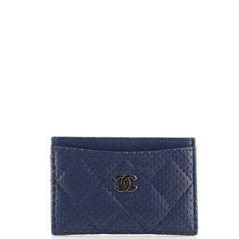 Chanel Classic Card Holder Quilted Perforated Lambskin
