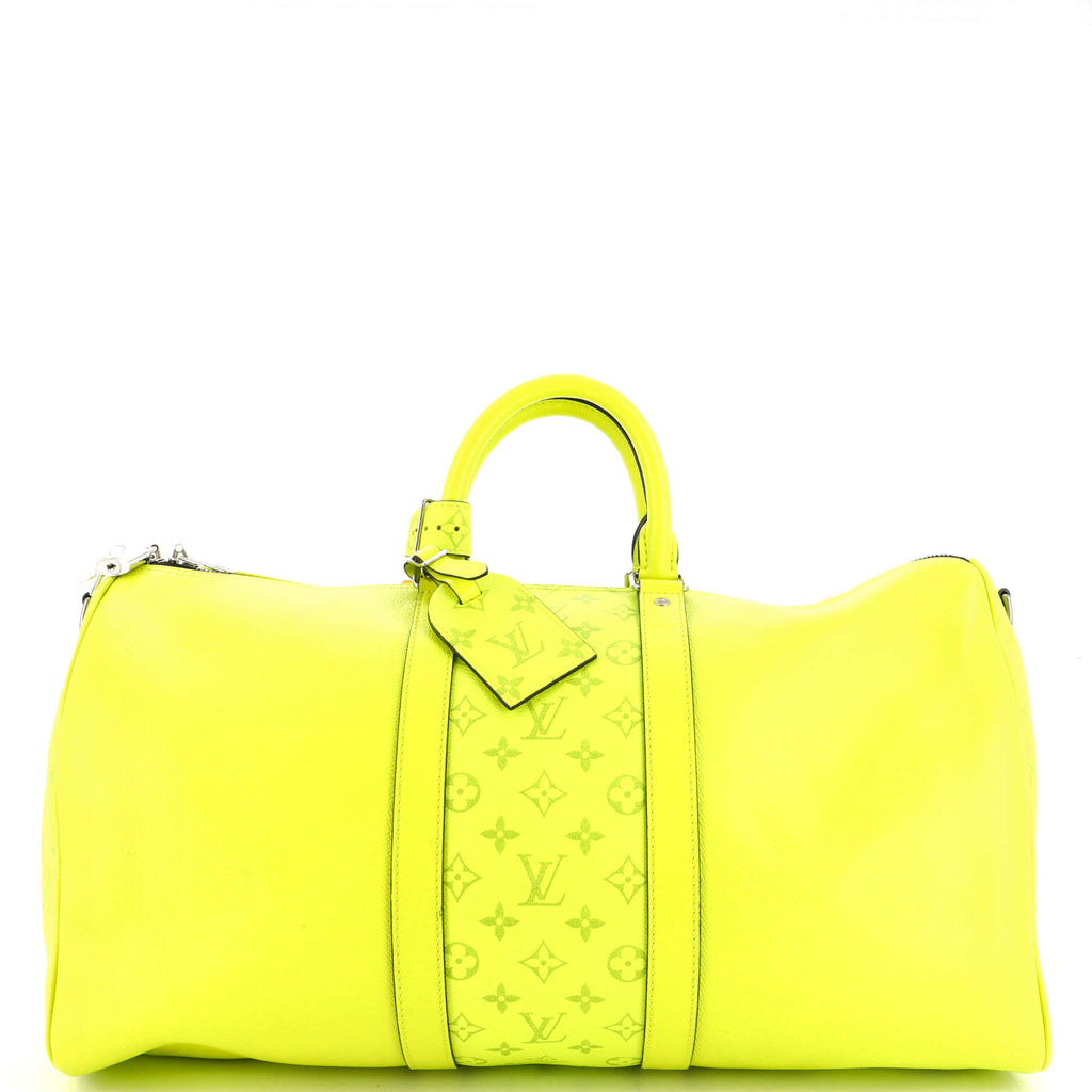 Louis Vuitton Yellow Taigarama Keepall Bandouliere 50