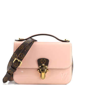 Louis Vuitton Cherrywood Handbag Vernis with Monogram Canvas BB