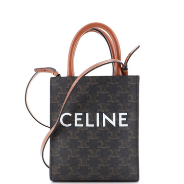 Celine Vertical Cabas Tote Triomphe Coated Canvas Mini