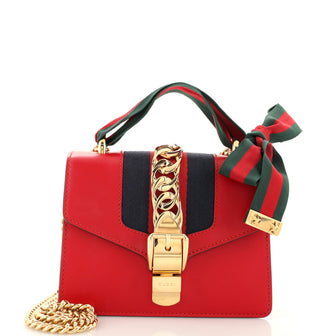 Gucci Sylvie Chain Shoulder Bag Leather Mini